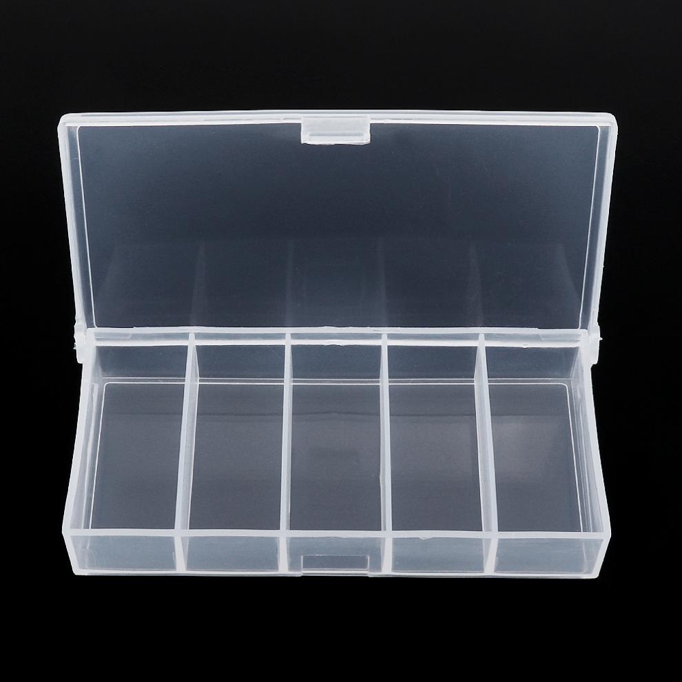 Plastic Transparante 5 Grid Vissen Box Lokken Lood Haken Connector Case Collection Gereedschap