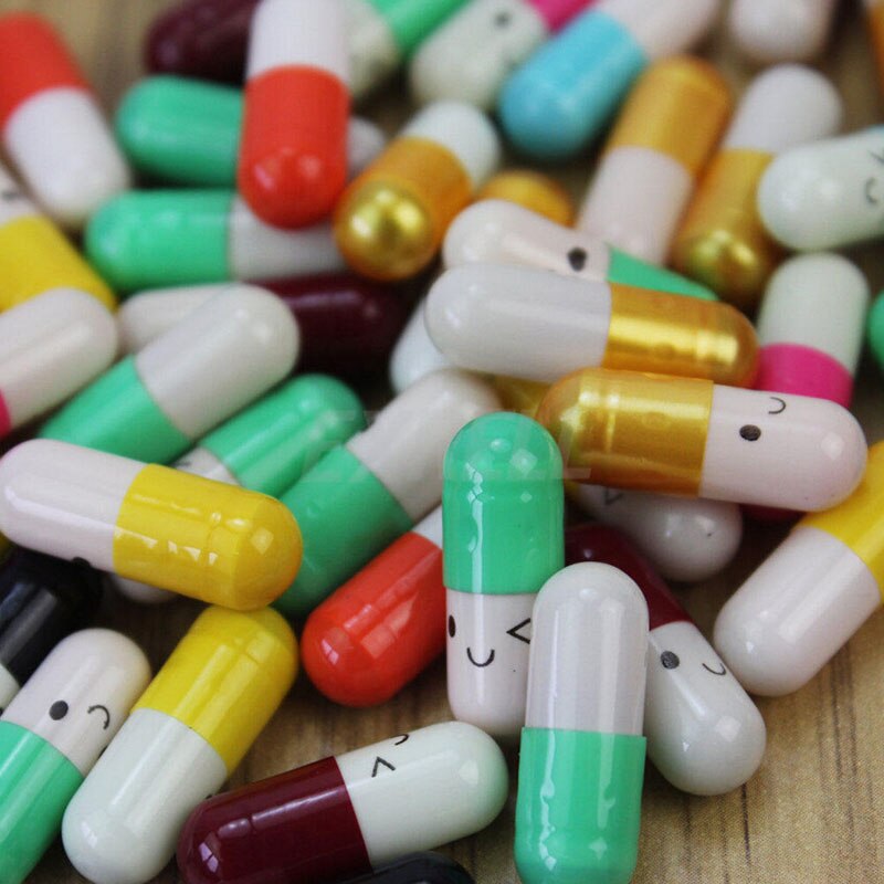 100 Uds mensaje en una botella Cápsula de mensaje lindo amor amistad píldora clara para juegos carta de amor Color al azar