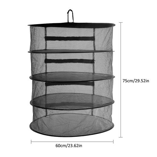 Herb Drying Net 4/6/8 Layers Foldable Fabric Drying Nets Herb Drying Rack Zipper Closure Drying Net For Herbs Buds Beans: Type 2 60cm