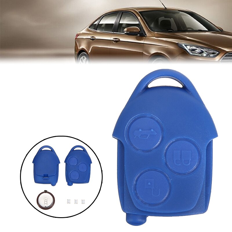 1pcs Plastic 3 Buttons Remote Case Car Key Shell with Battery Fit For Ford Transit MK7 2006 Auto Accessories