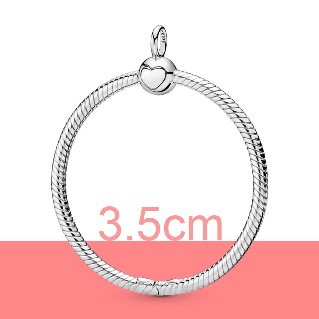 925 argento colore O cerchio ciondolo momenti collana gioielli fai da te fascino misura PAN originale per ciondolo regalo donna: 3.5 cm silver O