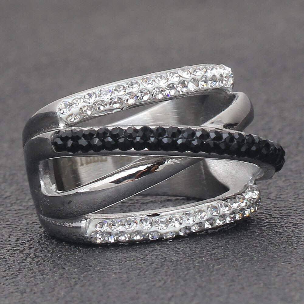 edelstahl Kristall Schmuck Verlobung Ringe Für Frauen