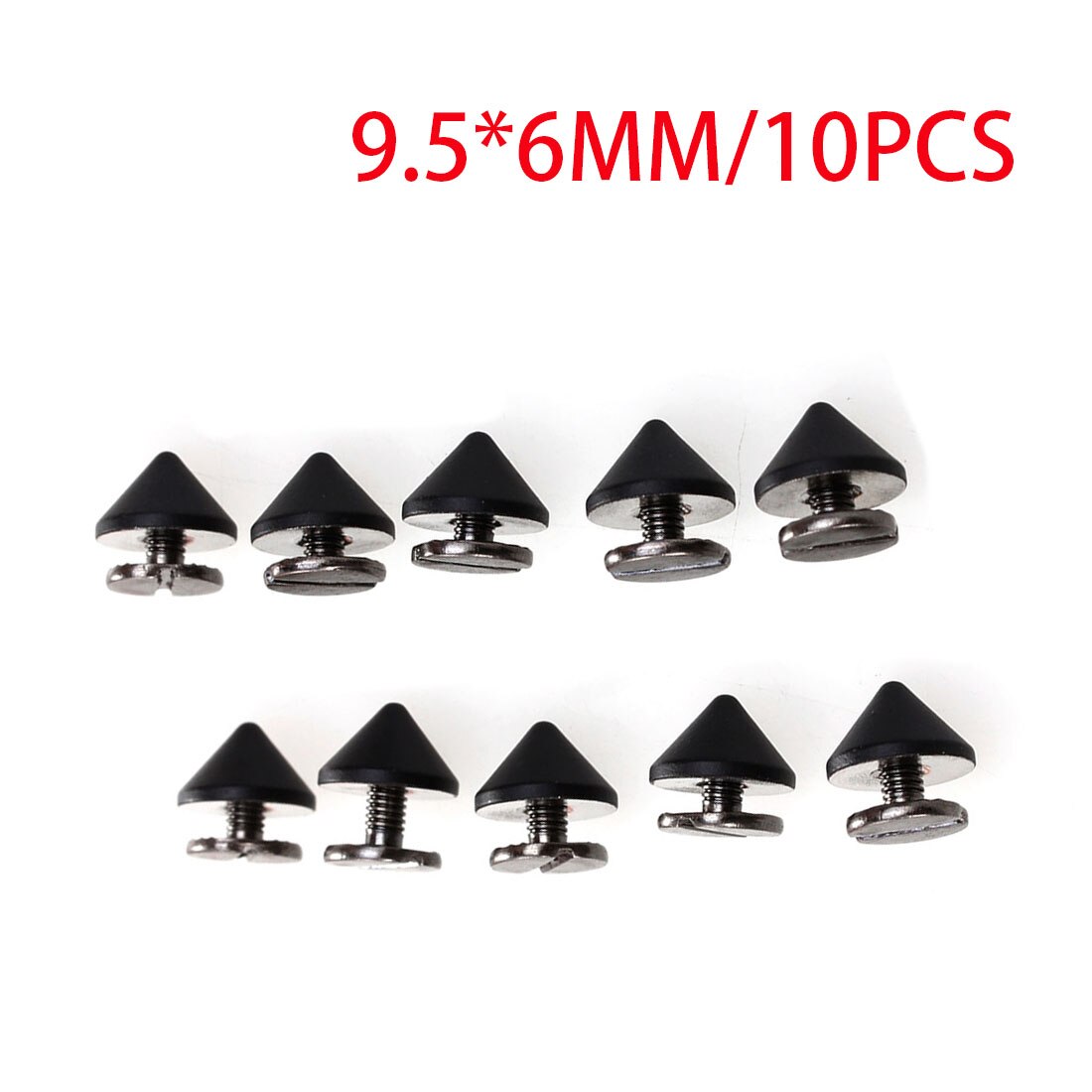 Topp 10 stk 9.5 x 6mm pistol kobber svart punk pigg nagler skrue diy kjegle nagler spikerhodeflekker unik lang pigg