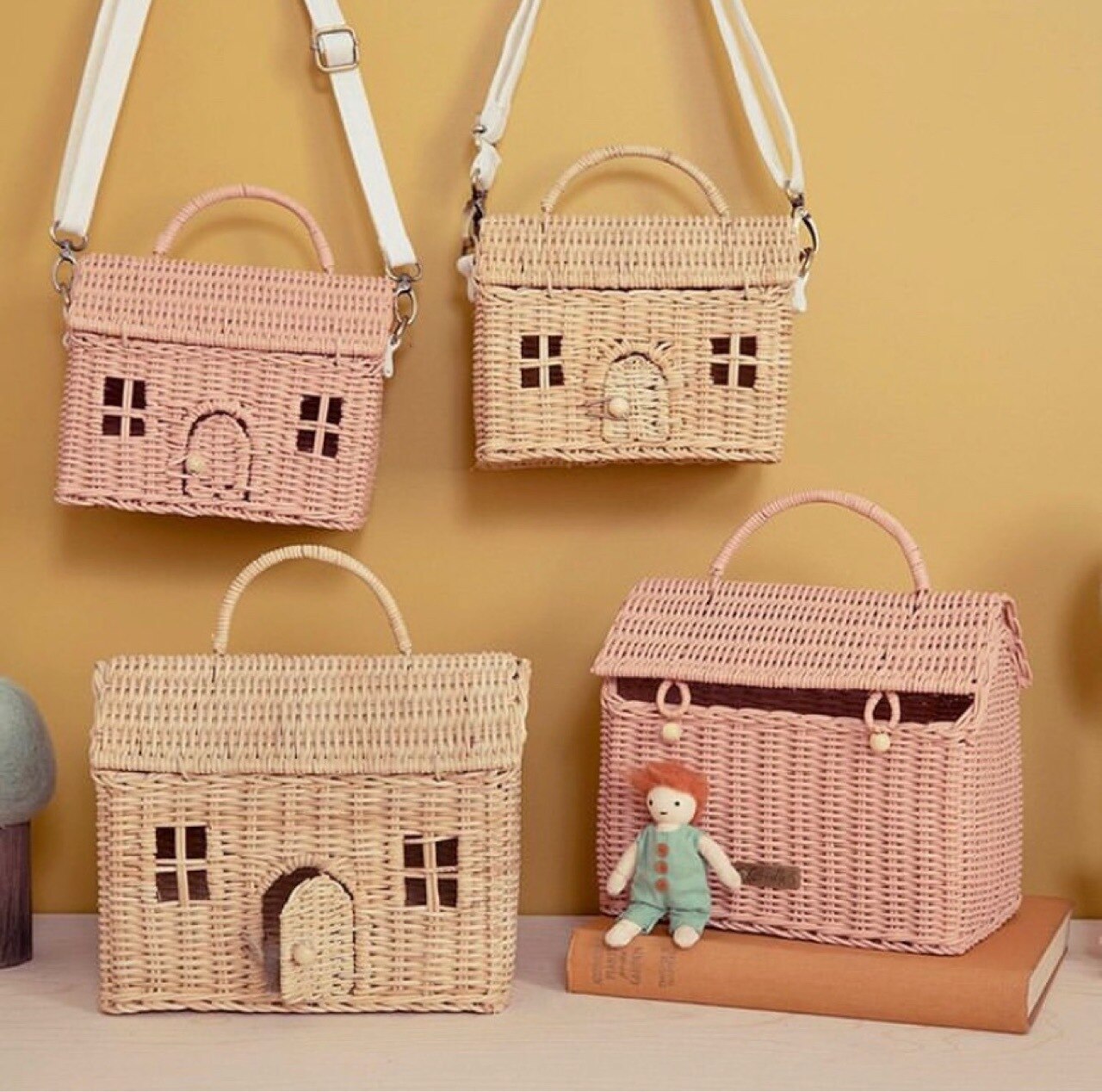 Vintage boîte femmes épaule à la main bandoulière sacs de messager décontracté sac à main été plage rotin tissé sacs de paille