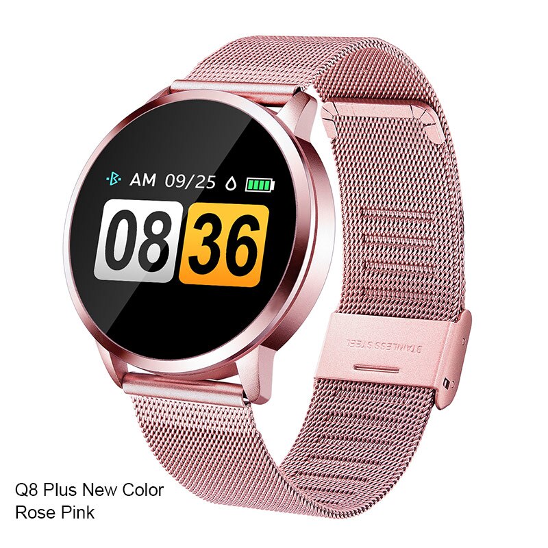 Newwear Q8 Q9 Smart Uhr Elektronik Männer Frauen Wasserdichte Sport Tracker Fitness Armband Smartwatch Tragbare Gerät: Rose Gold Plus