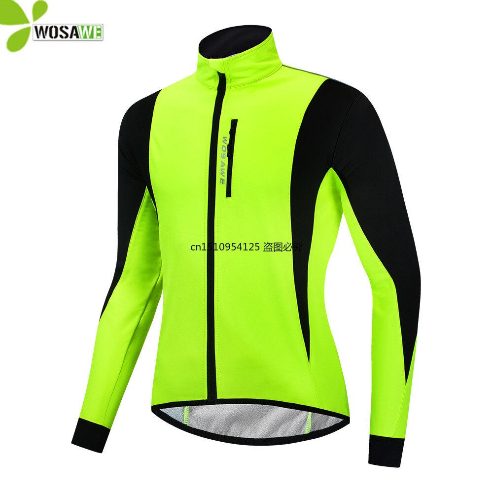 WOSAWE-Chaqueta cortavientos impermeable para hombre, chaqueta reflectante de lana térmica para ciclismo de montaña