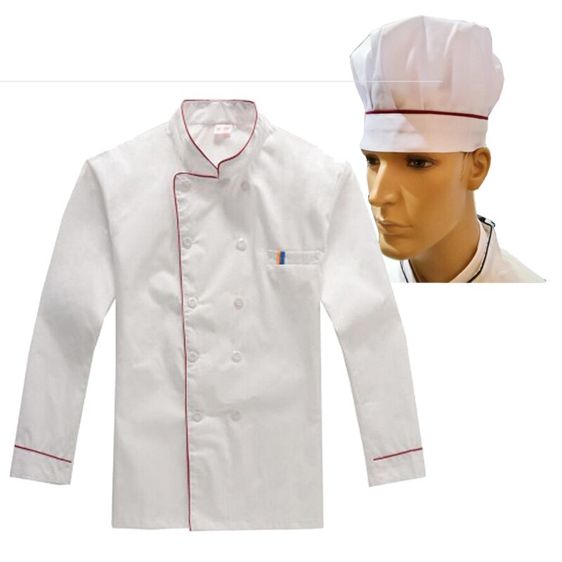 Chef's Uniform Work Wear Uniforms Chef's Whites Unisex Chef Coat Kitchen Short Long Sheeve Chef Jacket for Men and Women: R47-RD / L