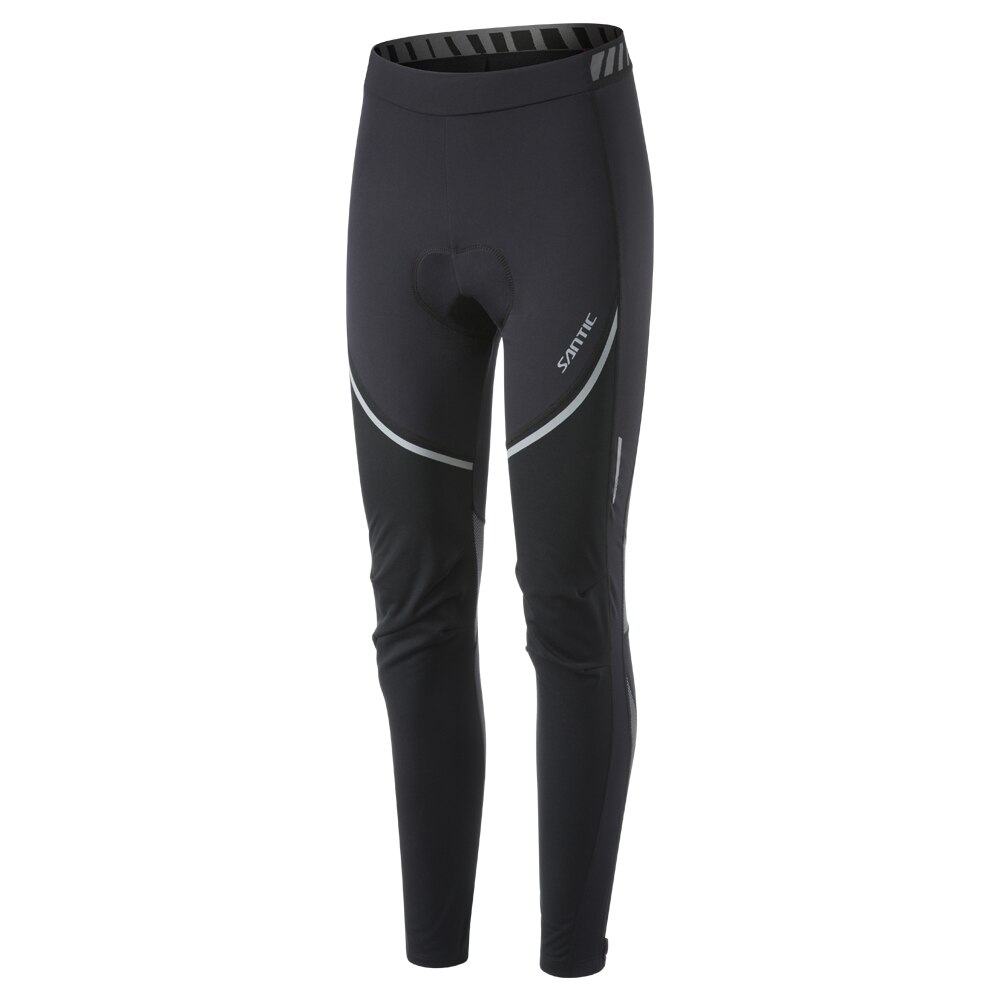 Santic-mallas térmicas de ciclismo para hombre, pantalones térmicos reflectantes, acolchados, para invierno: M9C04110 / S