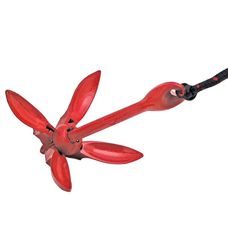 Boat Galvanized Folding Anchor Buoy Kit Portable Complete Grapnel Anchor System With Storage Bag: Anchor