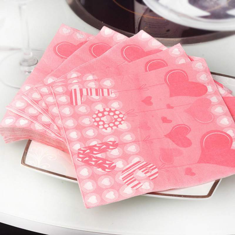 20Pcs/Pack Printed Beverage Napkins Disposable Paper Drink Napkins Wedding Party Dinner Decorative Napkins Party Tissue Decoupag