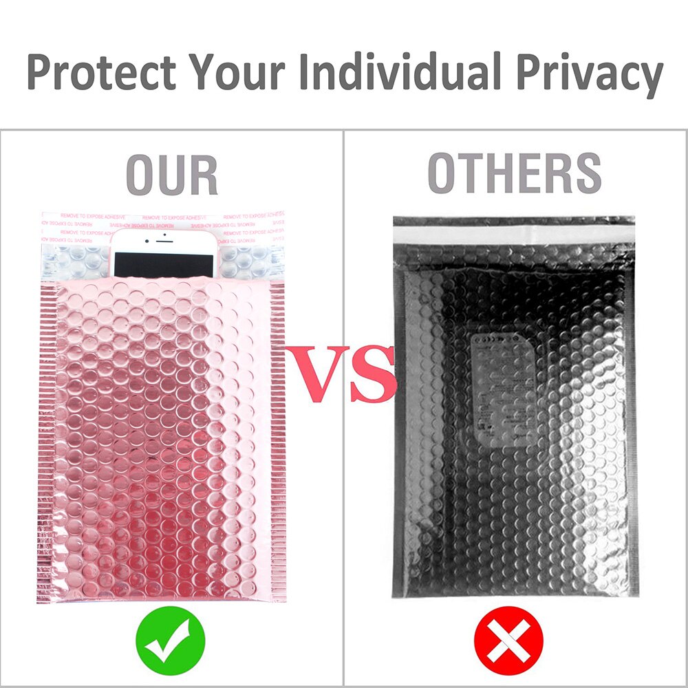 Speedy Mailers 50pcs Rose Gold Bubble Envelope Foam Foil Mailing Bag Bubble Mailer Envelopes for Packaging