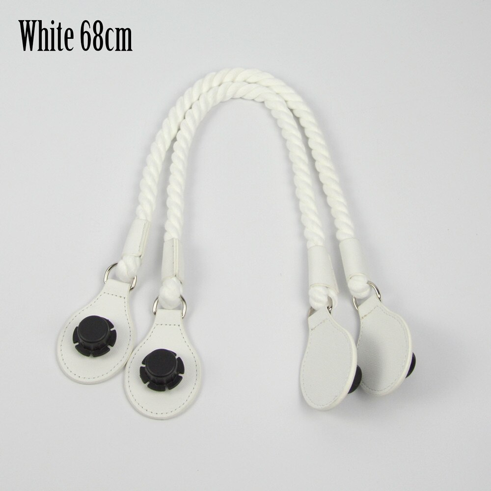 1 paar lange korte zachte witte henneptouw handgrepen met druppels voor o bag obag dames handtas klassieke mini chique stad stedelijke tas: Witte lange