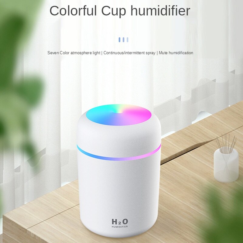 Colorful Cup Purify Air Humidifie USB Electric Mist maker Multicolor Night Light For Room Office Car Humificador Oil Diffuser