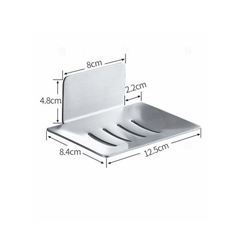 Stainless Steel Soap Holder Rack Wall-mounted Bathroom Accessories Punch-free Soap Box Hanger Draining Storage Plate