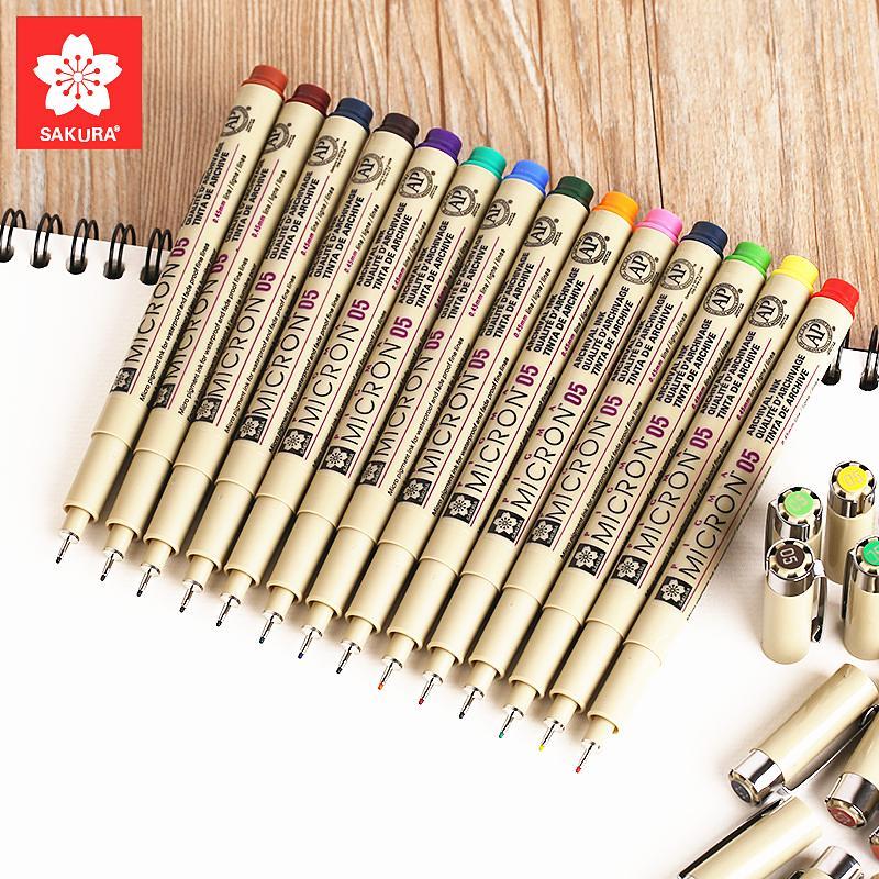 1Pcs Colors Porous-Point Pens Waterproof Hand-Drawn Sketch Needle Pen Dawing Liner Fineliner Cartoon Signature Pen