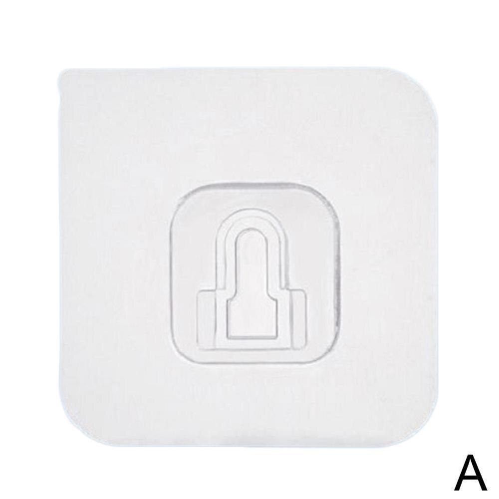 Crochet adhésif mural en plastique, support de suspension Transparent Double face, support de charge lourde ventouse: Male button 1