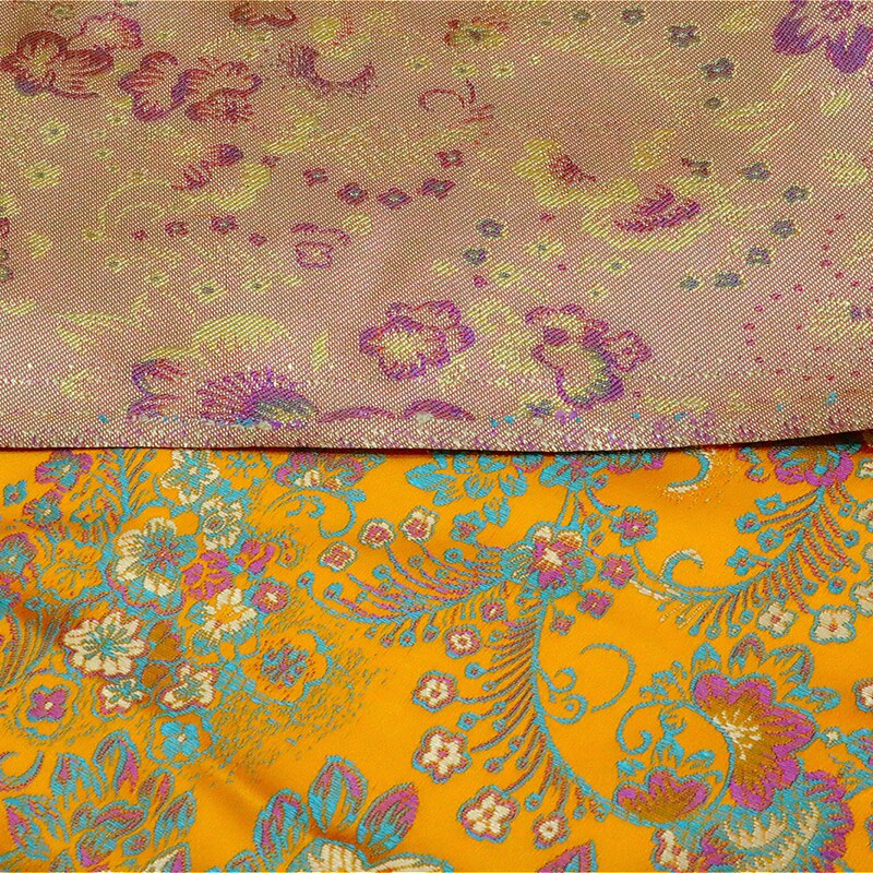 Pruimenbloesem stijl Brokaat satijn Stof Damast Jacquard Kleding Kostuum Bekleding Inrichting Gordijn Kleding Materiaal DOOR meter