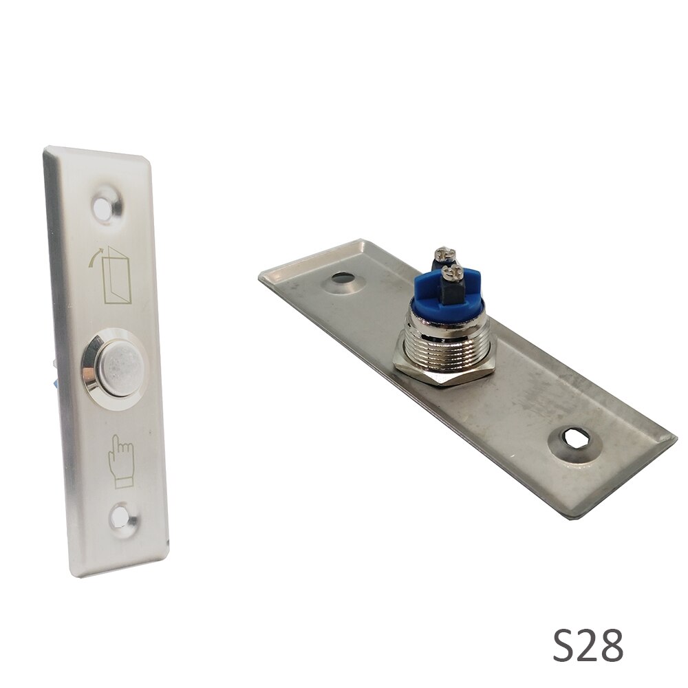 12V stainless steel Led Light option Push Exit Release Button NO NC COM Door Access Exit Button: S28 NO COM