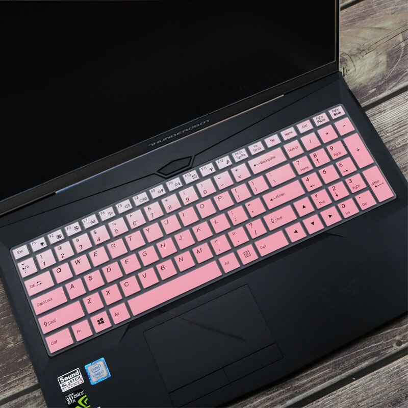 Silicone Laptop Keyboard Cover - Ultra-thin, Waterproof, Dustproof Skin for Gigabyte AORUS 5 Gaming Notebook 15-15.6 inch: Fade Pink