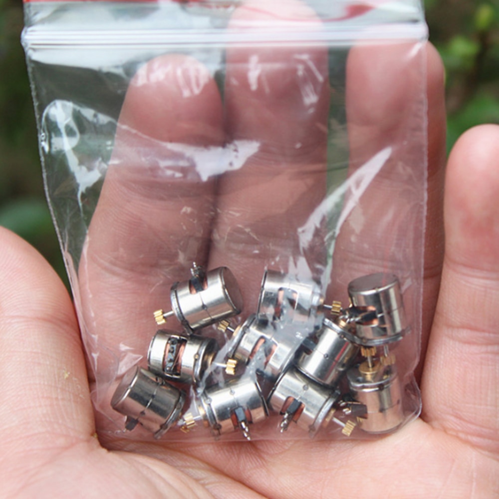 10PCS DIY Mini 8mm 2-phase 4-wire Stepper Motor Miniature Stepper with 9 Teeth Gear