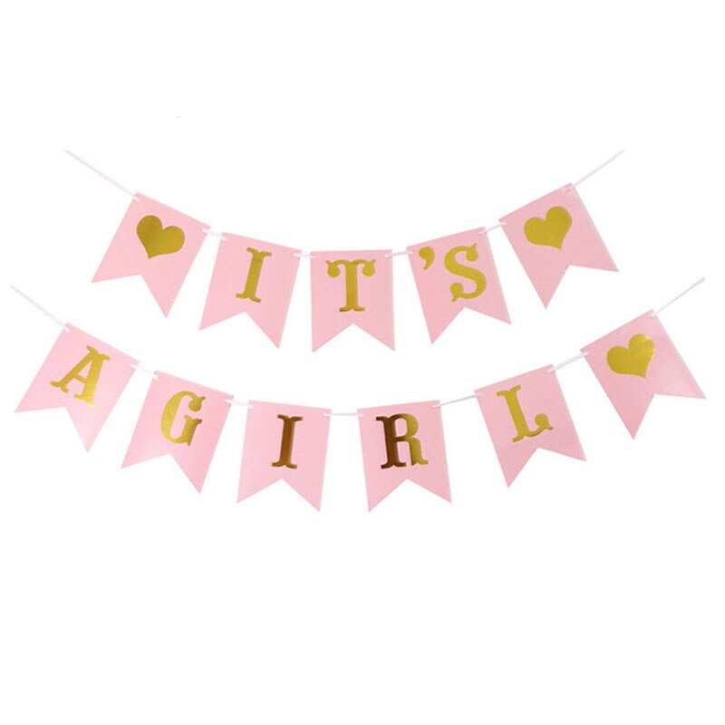 Pancarta de bienvenida para Baby Shower, decoración de nacimiento de Bebé, cartel de papel bronceador, decoración de cumpleaños para niño y niña: girl