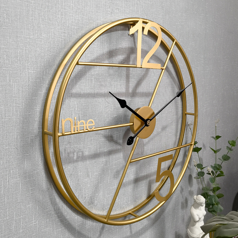 Gold Wall Clock Modern Large Wall Clocks Living Room Clock Nordic Background Wall Decorative Clock Silent Wall Clock