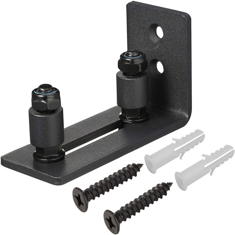 Carbon Steel Sliding Barn Door Wall Mount Bottom Adjustable Floor Guide Roller Locker Rail Mechanism Furniture Home Hardware