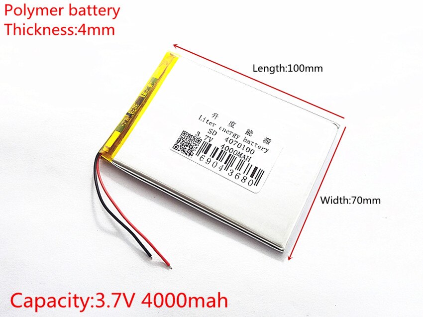 Liter energie batterij 3.7 V 4000 MAH 4070100 lithium-polymeer Batterij met bescherming boord Voor MID 7 inch Tablet PC
