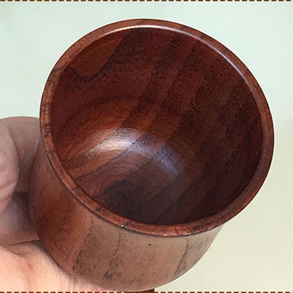 2 Stks/partij Hout Wijn Beker Klassieke Ronde Houten Wijn Glas Ronde Massief Houten Cup Thuis Featured Houten Cup