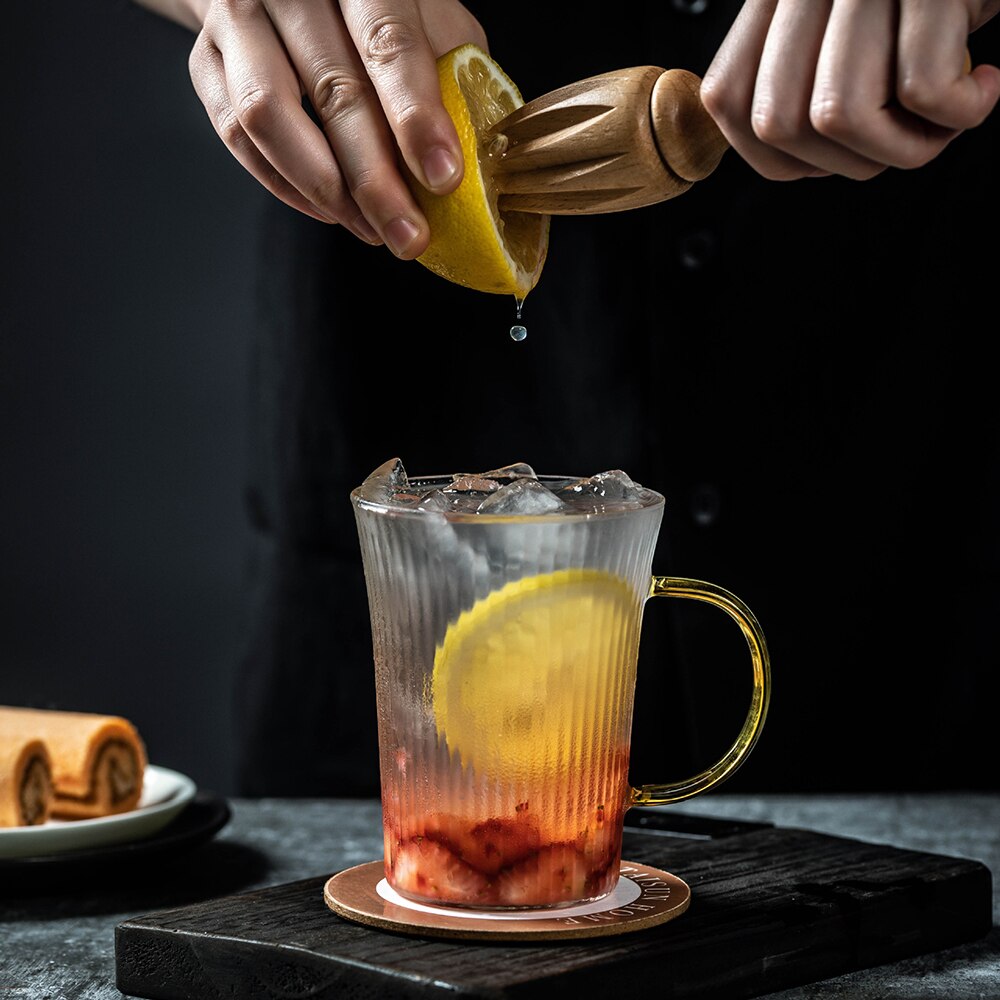 Vertikal konsistens frukostkopp klassisk stil transparent glas hög temperaturbeständighet kaffe mjölk te yoghurt muggar