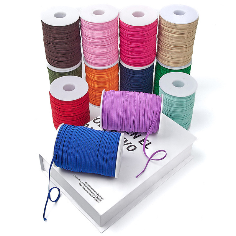Banda de goma colorida de 3mm y 6mm, cinta elástica de costura, banda elástica de LICRA, tela de costura, accesorios de ropa DIY de 10 años