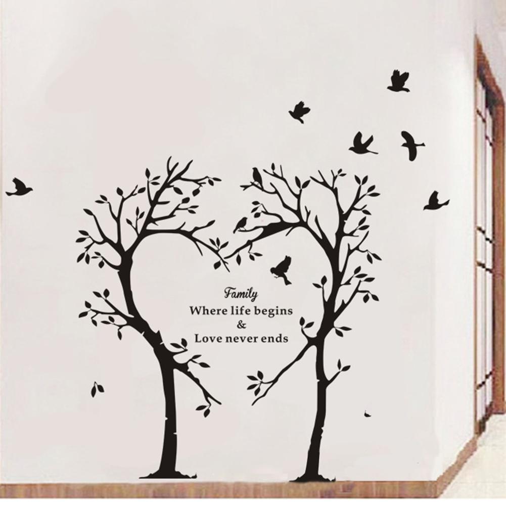 LanLan Removable Family Loving Heart Tree Quotes Wall Sticker Art Living Room Decals Home Decor