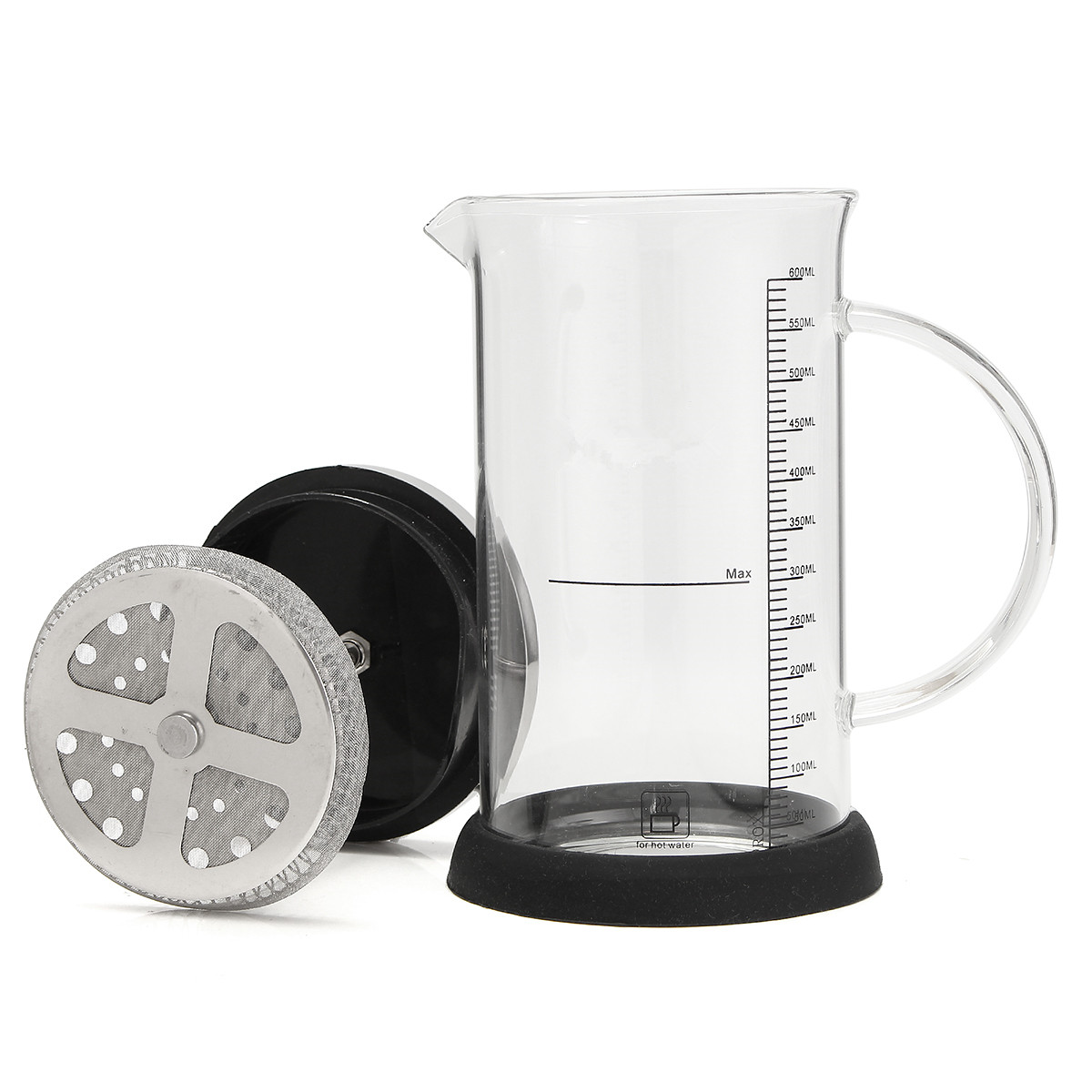 1 Uds. Cafetera de 600ml hecha a mano, cafetera de prensa francesa, tetera de cristal, herramientas de elaboración, utensilios de cocina