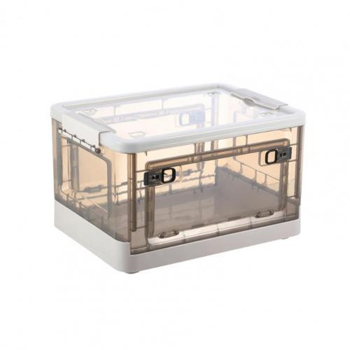 Storage Box Transparent Large Capacity Plastic Toy Clothes Organizer Bin for Home: White S