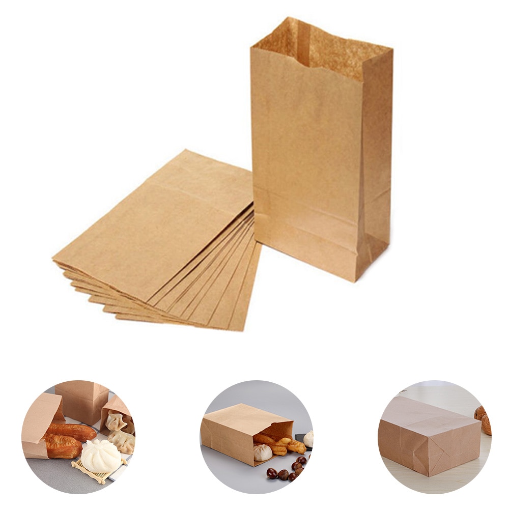 20Pcs Kraft Papieren Zakken Voedsel Thee Kleine Bags Sandwich Brood Tassen Party Bruiloft Benodigdheden Wikkelen Afhalen Nemen uit Zakken