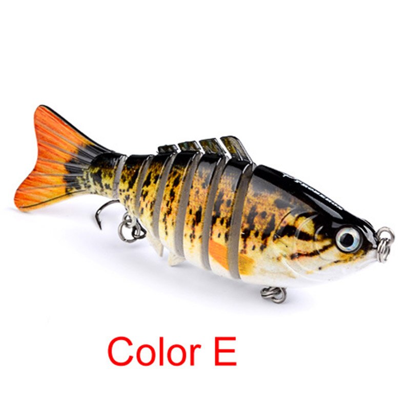 10cm 15.5g Fishing Lure 7 Sections Swimbait Fishing bait 6# Hook Fishing Tackle Multi Jointed Artificial Bait 5 Colors: E
