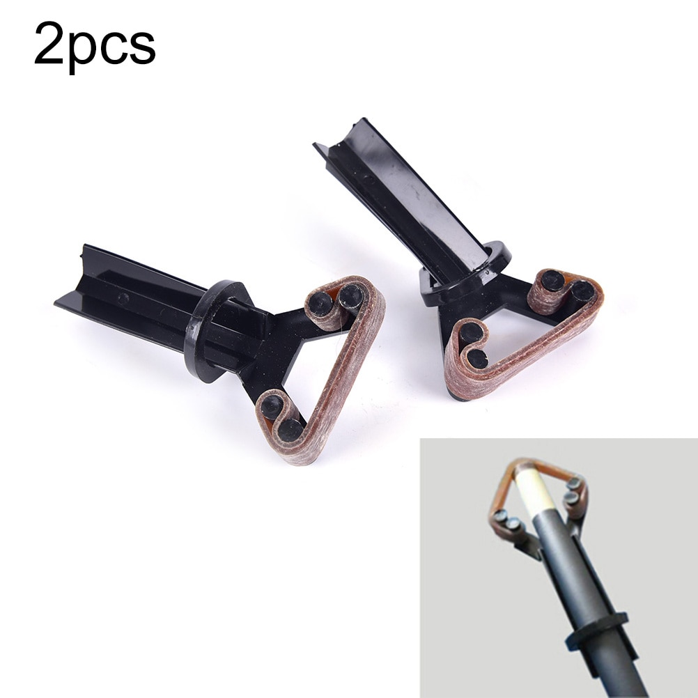 good 2pcs Plastic Pool Cue Tip Clamp Snooker Billiard Clamp for Tip Glue on Fastener Repair