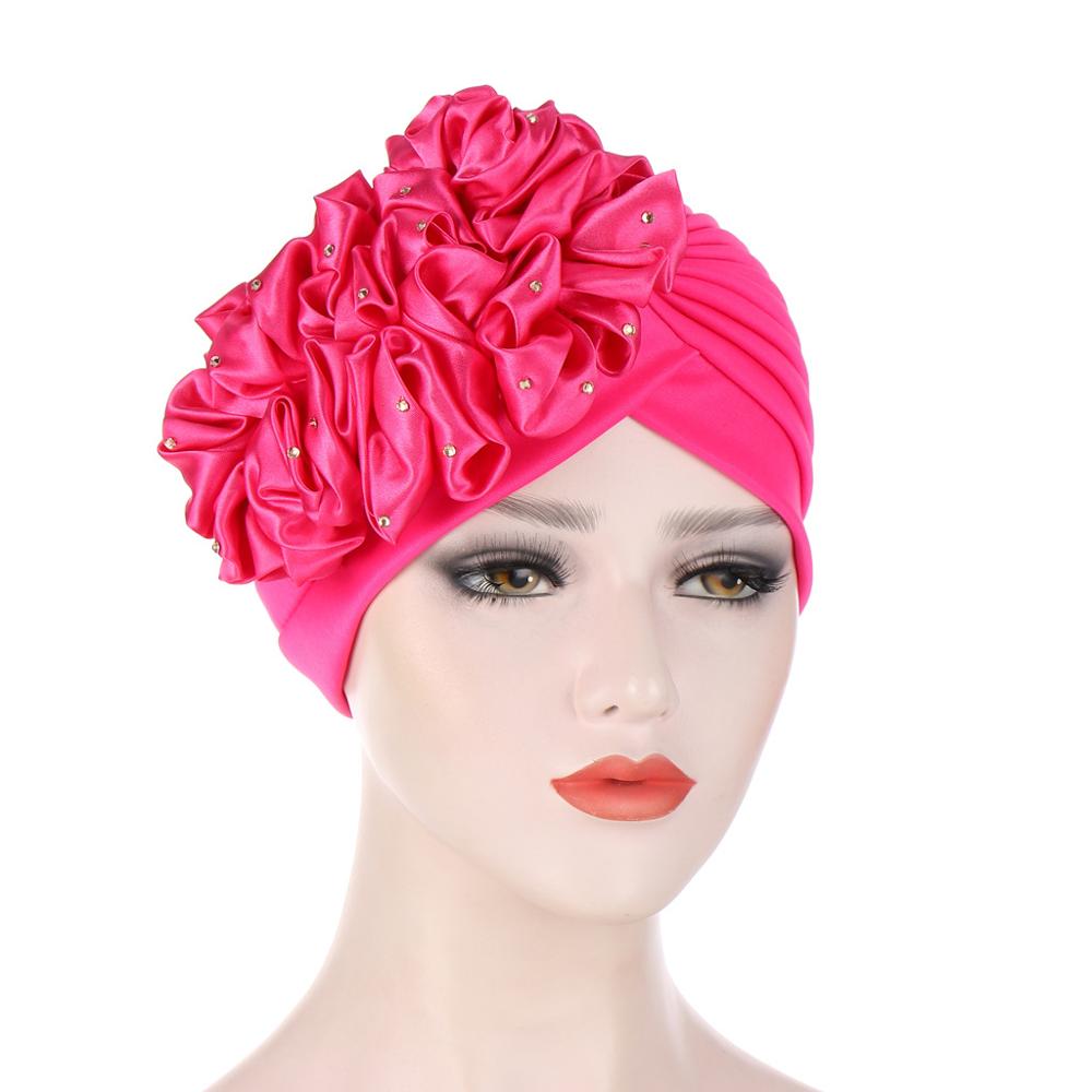 Grote Bloemen Tulbanden Voor Vrouwen Stretchy Hoofddoek Motorkap Moslim Head Wrap Cap Dames Beanie Hoed Haaraccessoires Chemo Caps: 7
