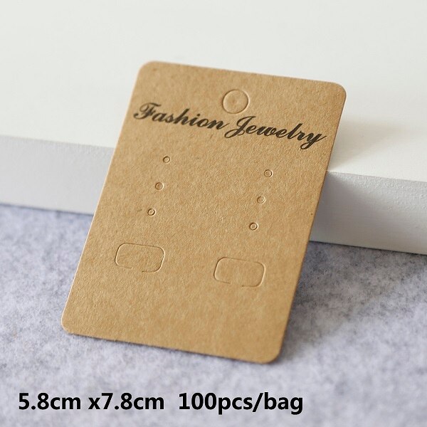 2018 100 sztuk/partia papier pakowy opaska do włosów karty pakowania PVC tagi karty graficzne do biżuterii kolczyki bransoletka naszyjnik wiszące karty: Brown Paper 05