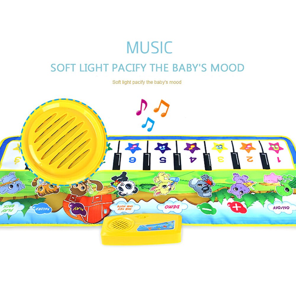 Music Game Piano Mats Crawling Animal Sounds Sings Carpet 100x36CM Music Piano Keyboard Mat Infant Baby Educational Toy