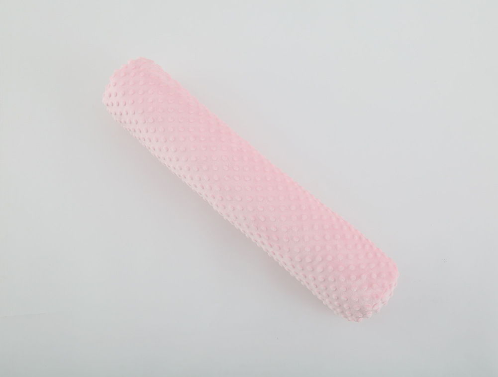 INS-almohada relajante para recién nacido, Cojín cilíndrico de terciopelo, multifuncional, anticolisión, ropa de cama para bebé: pink