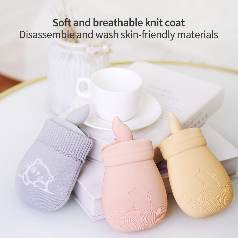 Water Bottle Solid Color Thick Silicone Rubber Water Bottle Irrigation Hand Warmers Warm Palace Warm Bag