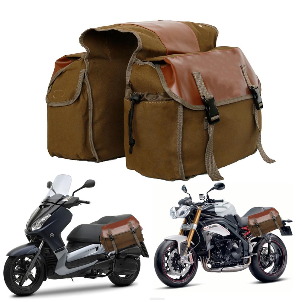 Upgrade Universele Motorbike Touring Zadeltas Motorfiets Canvas Fietstassen Doos Moto Side Links & Rechts Olie Tank Tool Pack