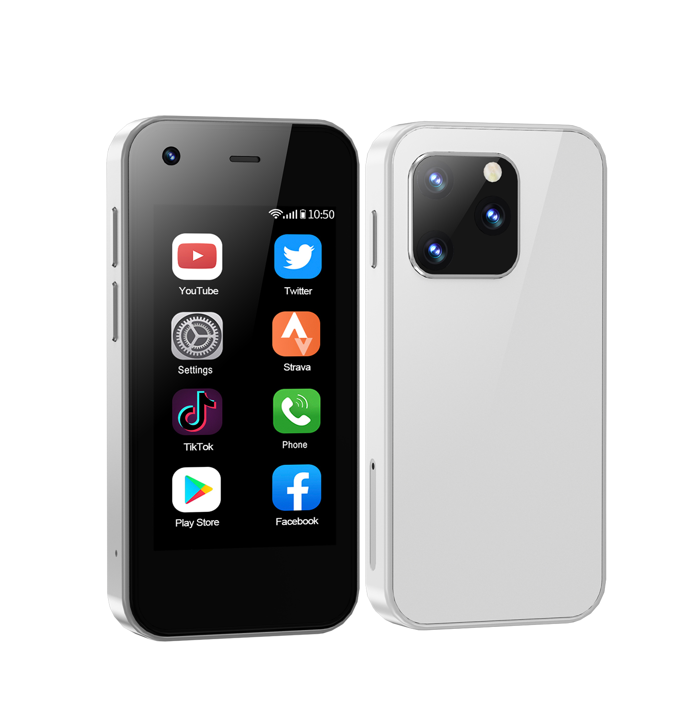 SERVO König5000 Mini-Smartphone 3G-Netzwerke Dual Nano SIM Android 9.0 System 16 GB Rom 2,5'' Bildschirm abspielen Geschäft Tasche Smartphones: weiß
