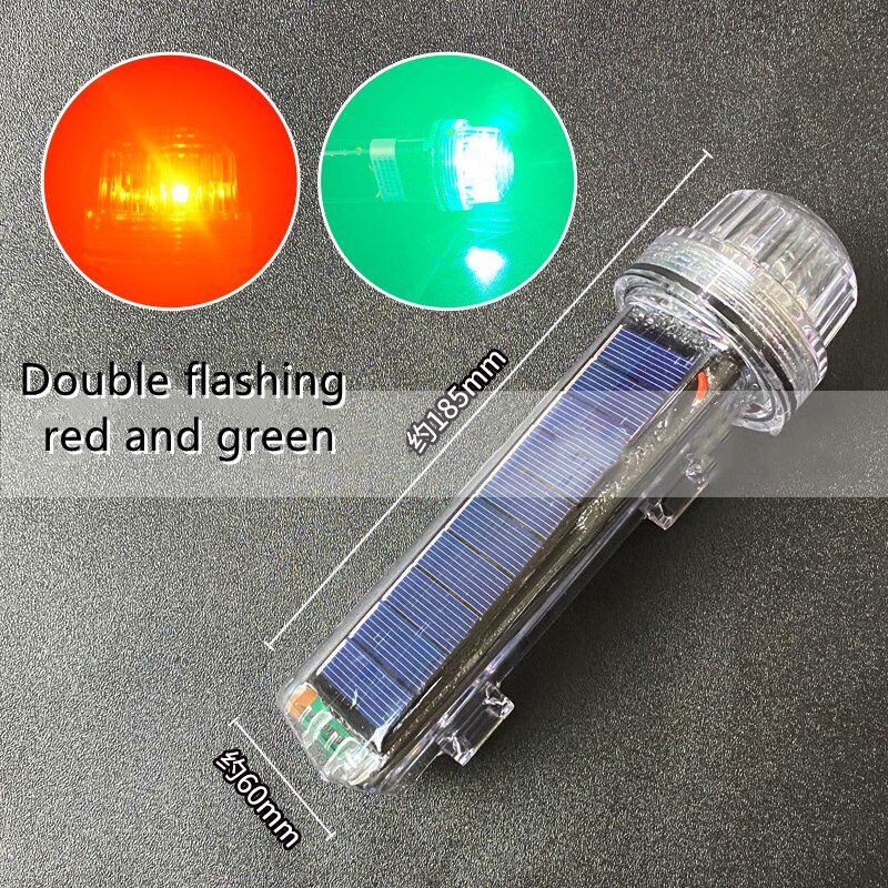 Solar- angetrieben Netz markieren Licht Wasserdichte Anker Licht Boje Signal Licht Blinkt Torpedo Warnung Licht Marine Navigation Licht: rot-Grün-blinkt