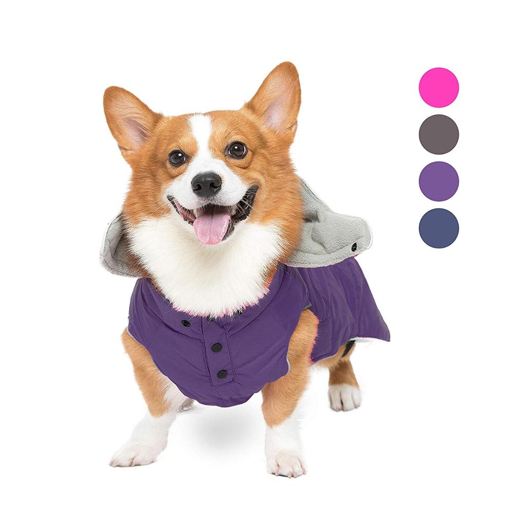 Autumn Winter Pet Clothes For Dog Waterproof Hooded Jacket For Dogs Warm Outdoor Jacket For Chihuahua Small Medium Dogs: purple / XL