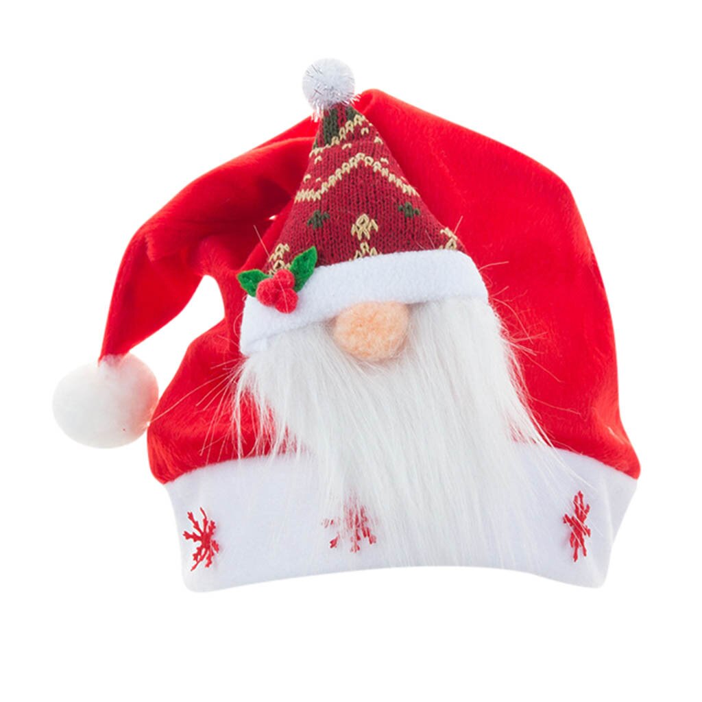 Christmas Hats Adult Party Santa Hat Red And White Cap For Santa Claus Unisex Comfort Cap Christmas Decorations For Home: A