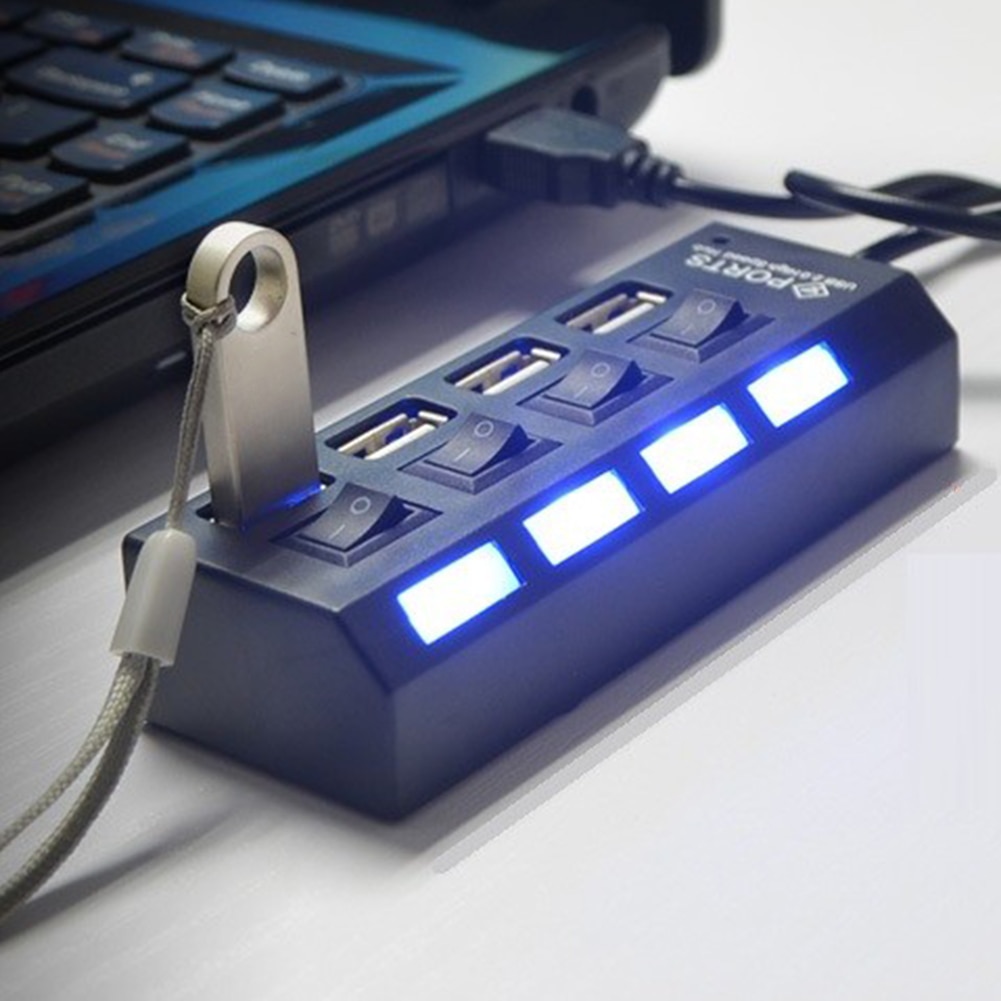 4Ports USB Hub 2.0 High Speed Hub USB 480Mbps Ultra Slim USB 2.0 Hub USB Splitter Adapter PC Laptop Peripherals Accessories