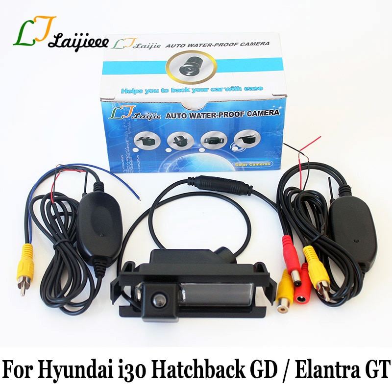 Draadloze Achteruitrijcamera Voor Hyundai i30 Hatchback GD/Elantra GT ~ /RCA AUX HD CCD Night vision Auto Achteruitrijcamera