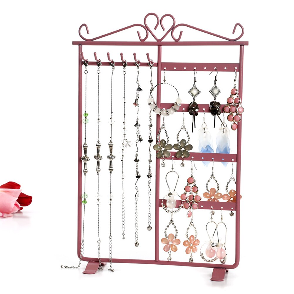rangement bijoux Earrings Necklace Jewelry Display Hanging Rack Metal Stand Organizer Holder jewelry organizer/jewelry display